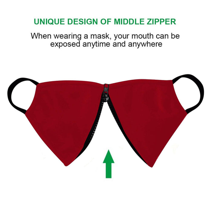 Crofta Zipper Face Guard Easy to Eat & Drink Face Procetion for Women Men  Red