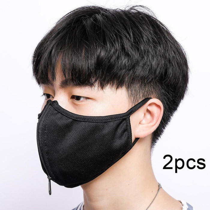 Crofta Zipper Face Guard Easy to Eat & Drink Face Procetion for Women Men  Black