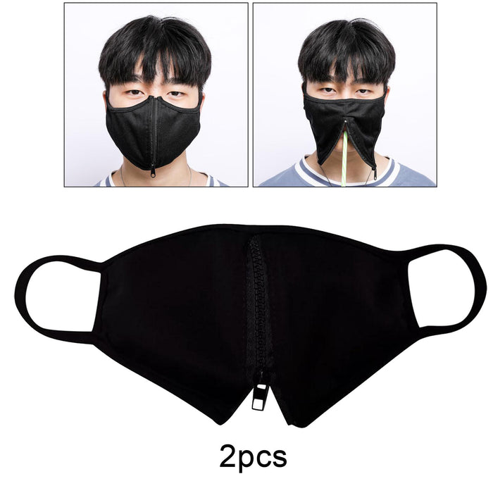 Crofta Zipper Face Guard Easy to Eat & Drink Face Procetion for Women Men  Black