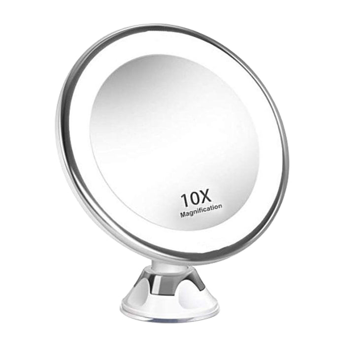 Crofta 10X Magnifying Makeup Mirror Magnification LED Light Cosmetic Mirror Style 1