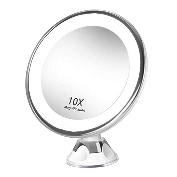 Crofta 10X Magnifying Makeup Mirror Magnification LED Light Cosmetic Mirror Style 1