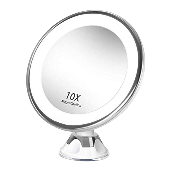 Crofta 10X Magnifying Makeup Mirror Magnification LED Light Cosmetic Mirror Style 1