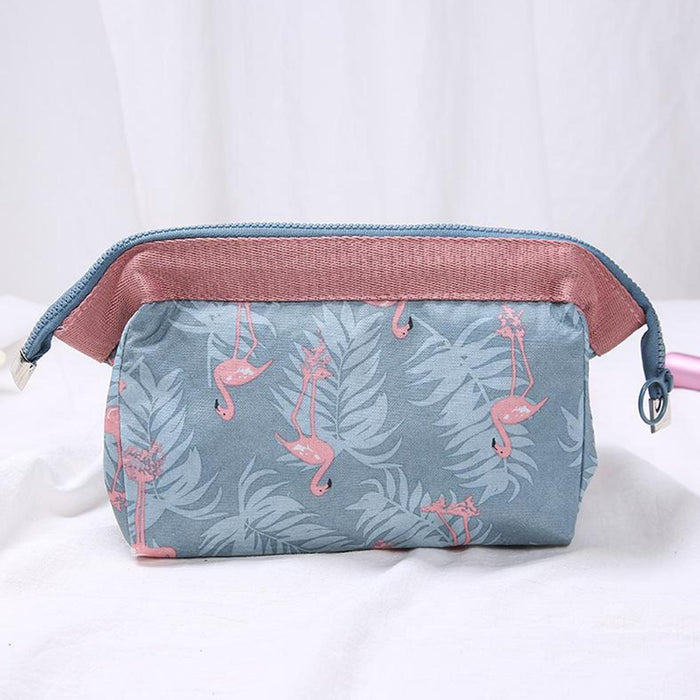 Crofta Womens Make Up Bag Small Printed Cosmetic Pouch Funny Cute Wash Bag Toiletry Flamingo