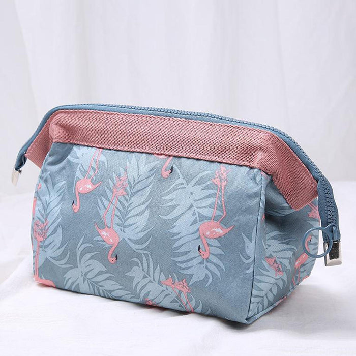 Crofta Womens Make Up Bag Small Printed Cosmetic Pouch Funny Cute Wash Bag Toiletry Flamingo