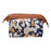 Crofta Womens Make Up Bag Small Printed Cosmetic Pouch Funny Cute Wash Bag Toiletry Brown Flower