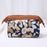 Crofta Womens Make Up Bag Small Printed Cosmetic Pouch Funny Cute Wash Bag Toiletry Brown Flower