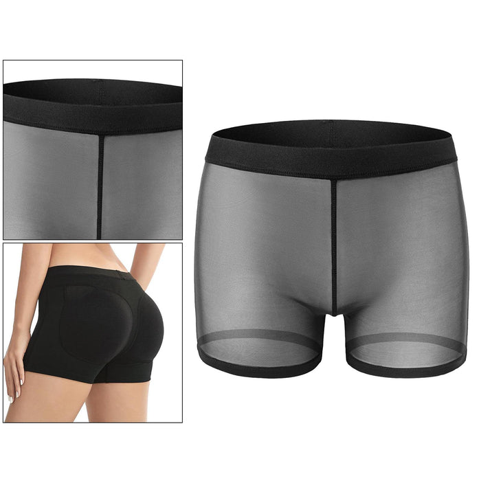 Crofta Women Padded Bum Pants Butt Lifter Panty Body Enhancer Underwear Black S