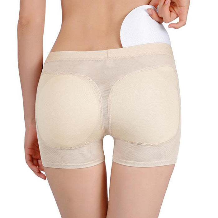 Crofta Women Padded Bum Pants Butt Lifter Panty Body Enhancer Underwear Beige L