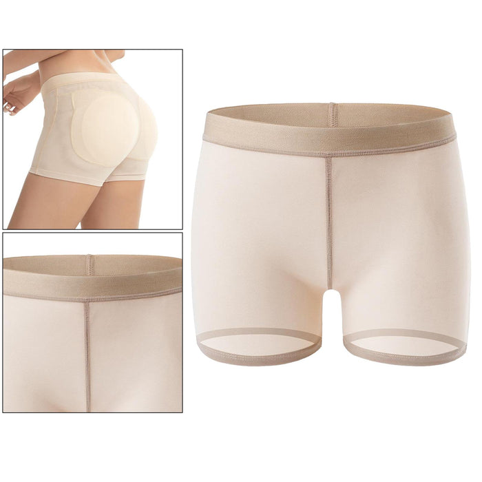 Crofta Women Padded Bum Pants Butt Lifter Panty Body Enhancer Underwear Beige L