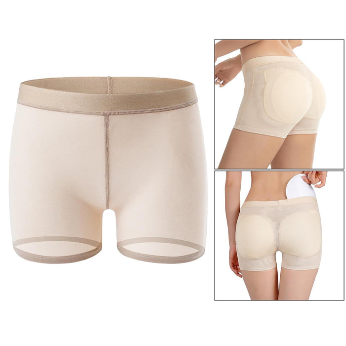 Crofta Women Padded Bum Pants Butt Lifter Panty Body Enhancer Underwear Beige L