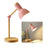 Crofta Stylish Wooden Iron LED Multi-Joint Reading Table Lamp Task Light Flexible Pink 3W