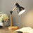 Crofta Stylish Wooden Iron LED Multi-Joint Reading Table Lamp Task Light Flexible Black 3W