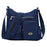 Crofta Multi-Pocket Waterproof Nylon Casual Bag Handbags for Women Travel College navy blue