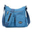 Crofta Multi-Pocket Waterproof Nylon Casual Bag Handbags for Women Travel College sea blue