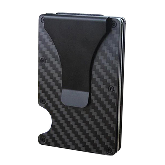 Crofta Money Clip Wallet Carbon Fiber Credit Card ID Holder Business Minimalist