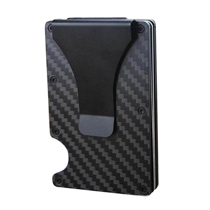 Crofta Money Clip Wallet Carbon Fiber Credit Card ID Holder Business Minimalist