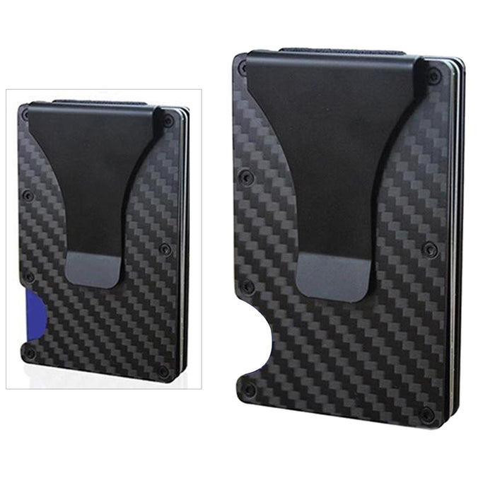 Crofta Money Clip Wallet Carbon Fiber Credit Card ID Holder Business Minimalist