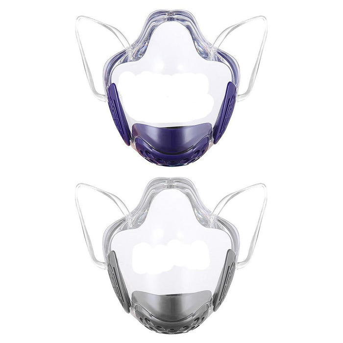 Crofta Clear Face Mask Cover Transparent Face Shield Reusable with Breathing Valve Grey