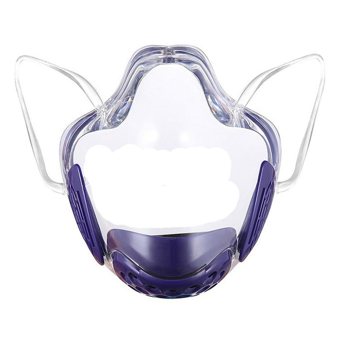 Crofta Clear Face Mask Cover Transparent Face Shield Reusable with Breathing Valve Purple