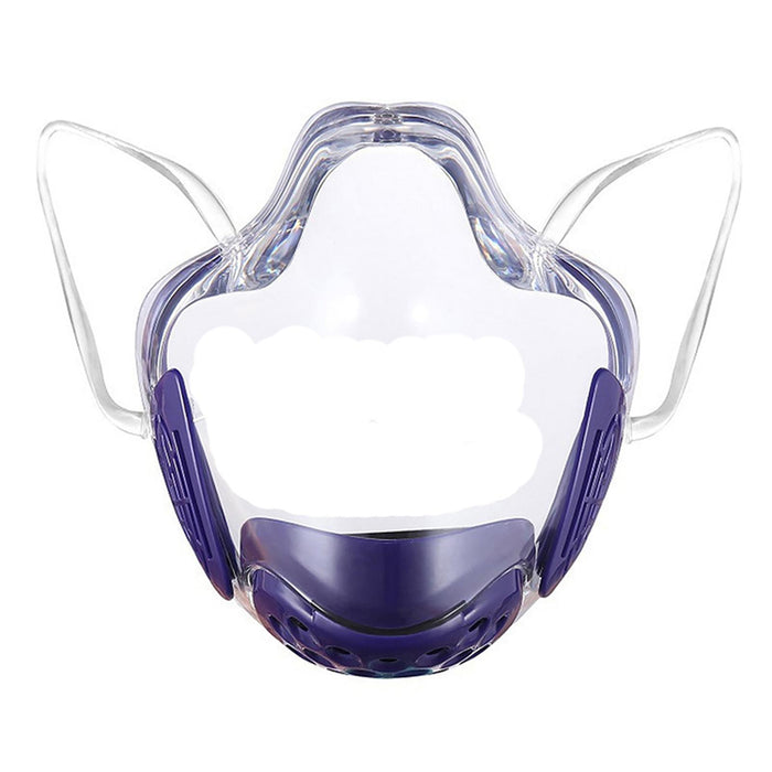 Crofta Clear Face Mask Cover Transparent Face Shield Reusable with Breathing Valve Purple