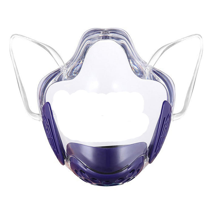 Crofta Clear Face Mask Cover Transparent Face Shield Reusable with Breathing Valve Purple