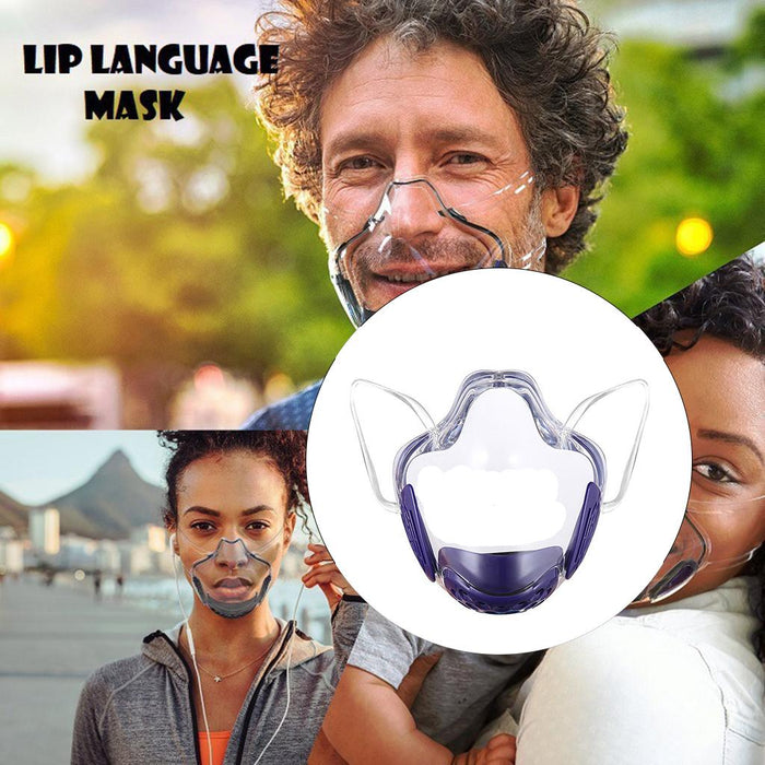 Crofta Clear Face Mask Cover Transparent Face Shield Reusable with Breathing Valve Purple