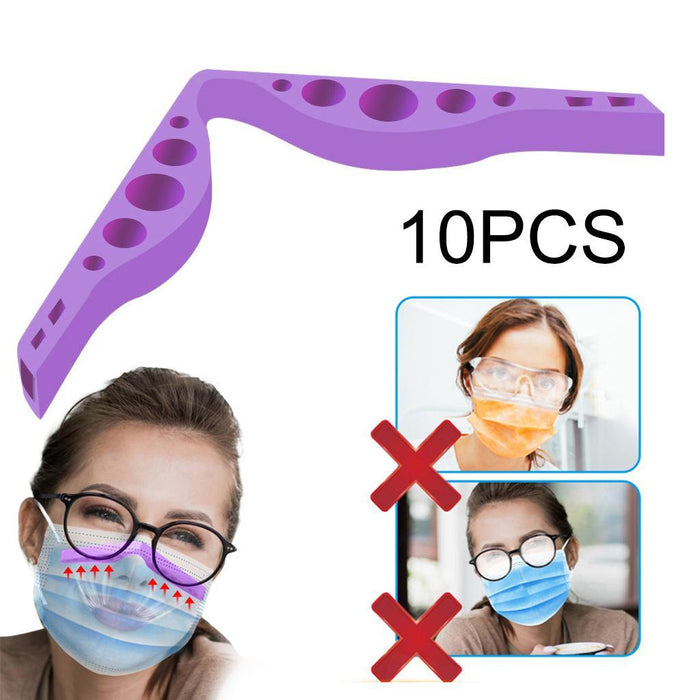 Crofta 10x Inner Anti Fog Nose Bridge Pads Clip Strips Silicone Inner Purple