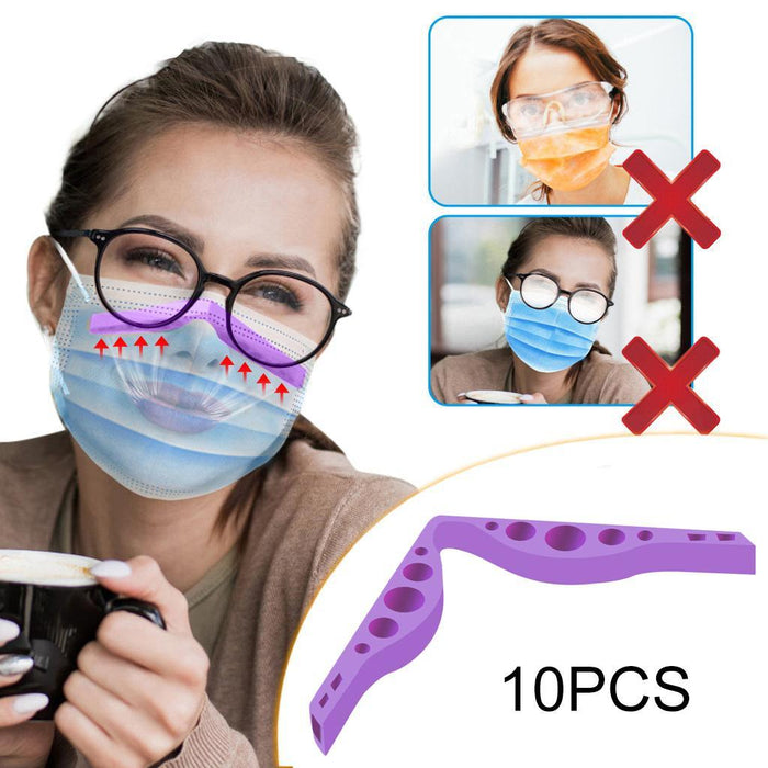 Crofta 10x Inner Anti Fog Nose Bridge Pads Clip Strips Silicone Inner Purple