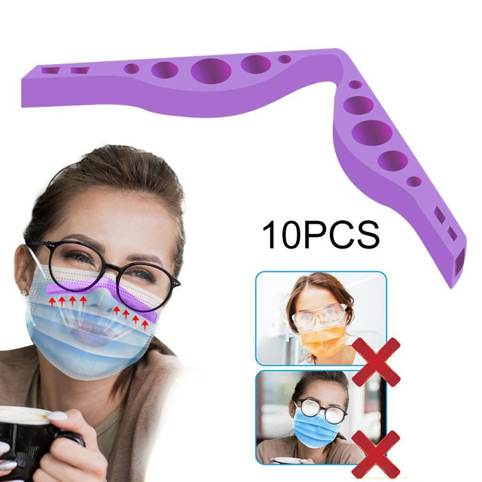 Crofta 10x Inner Anti Fog Nose Bridge Pads Clip Strips Silicone Inner Purple