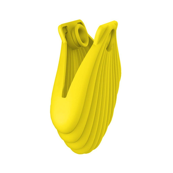 Crofta Portable Shell Silicone Face Covering Storage Bag Container Holder Yellow