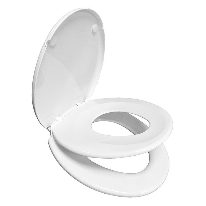 Crofta 2 in 1 Toilet Seat with Built-In Training Seat Space Saving Solution