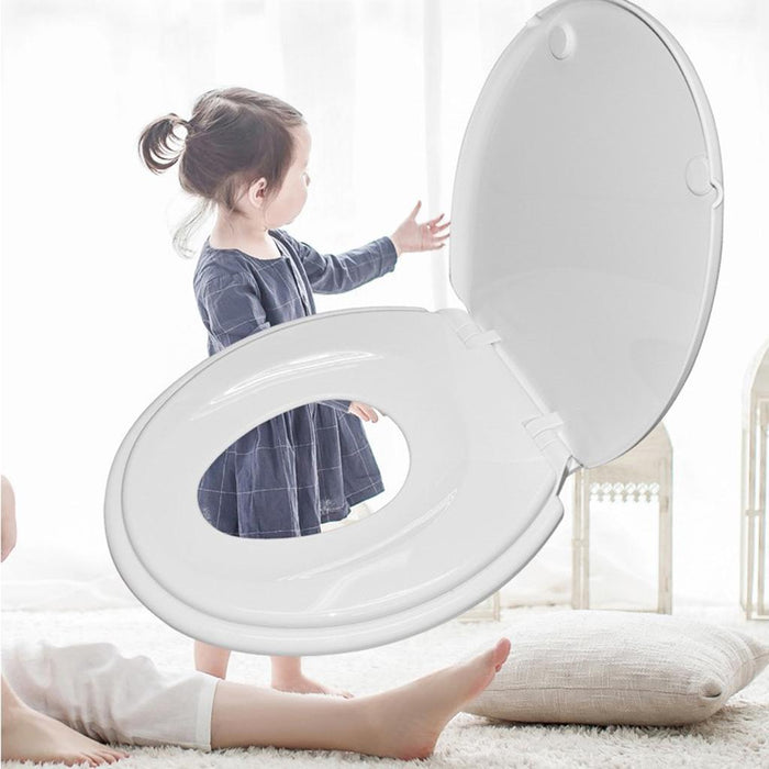 Crofta 2 in 1 Toilet Seat with Built-In Training Seat Space Saving Solution