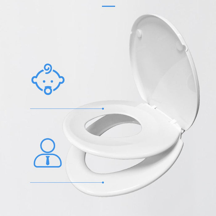 Crofta 2 in 1 Toilet Seat with Built-In Training Seat Space Saving Solution