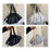 Crofta Large Capacity Ladies Canvas Tote Bag Female Fashion Shopping Bag White S