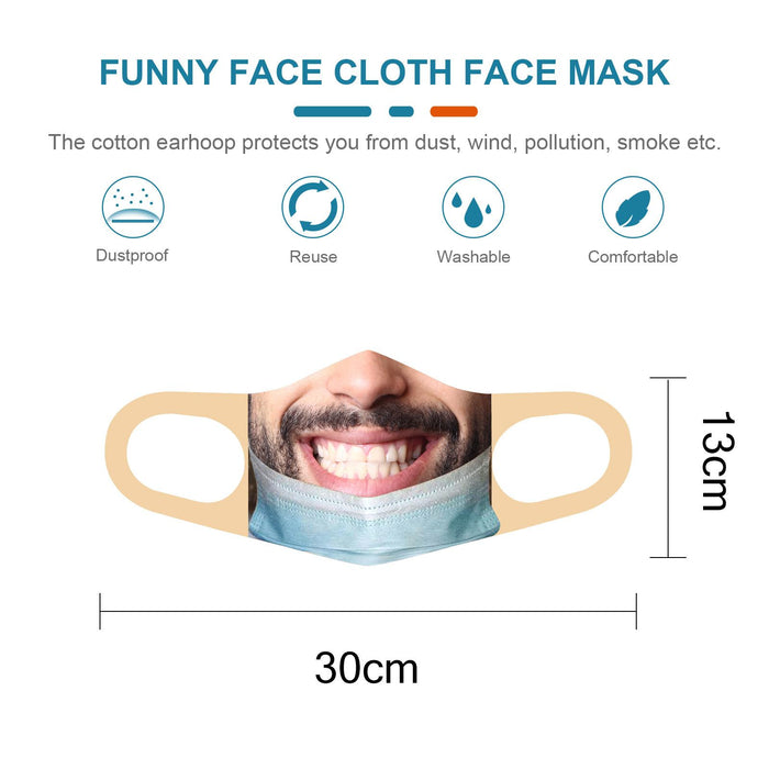 Crofta Funny Mask Bandit Prank Face Mask Washable Mouth Cover For Men/Women B