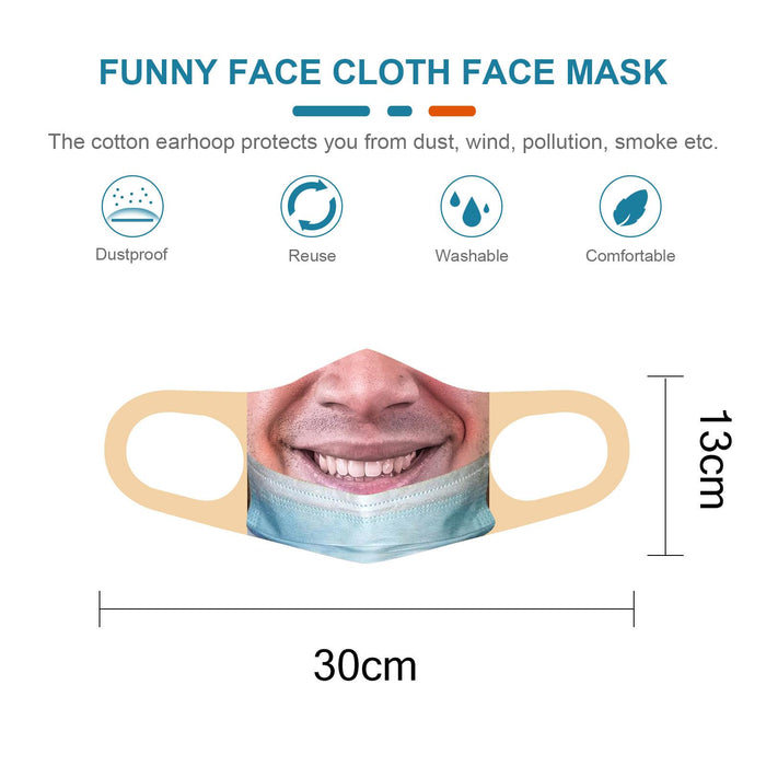 Crofta Funny Mask Bandit Prank Face Mask Washable Mouth Cover For Men/Women C