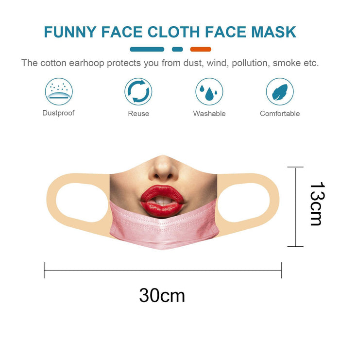 Crofta Funny Mask Bandit Prank Face Mask Washable Mouth Cover For Men/Women D