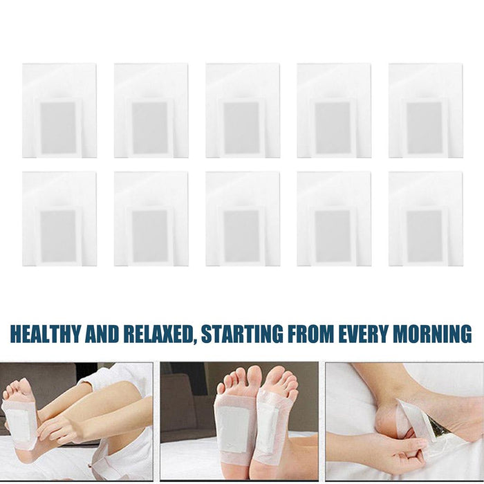 Crofta 10x Foot Pads Feet Patch Adhesive Sheet Sleep Aid Cleansing w/ Orange Powder