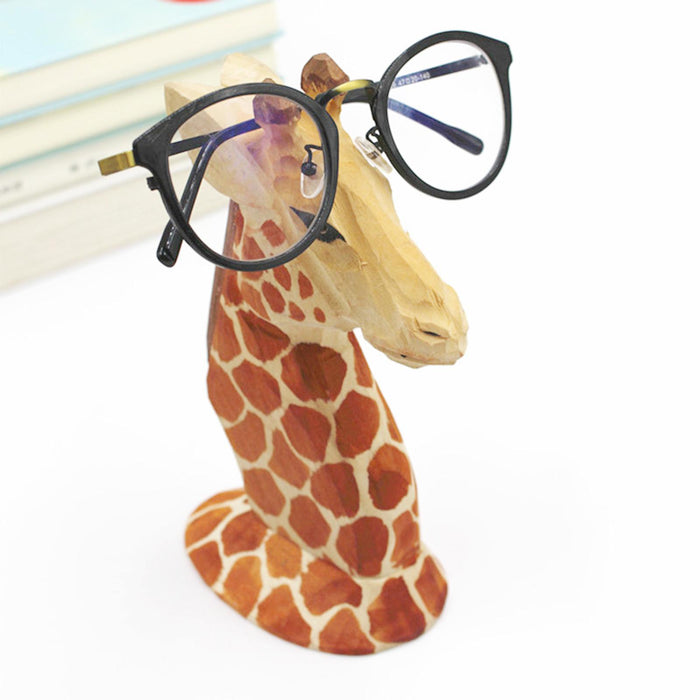 Crofta Wooden Handmade Spectacle Eyeglass Holder Animal Display Rack Giraffe