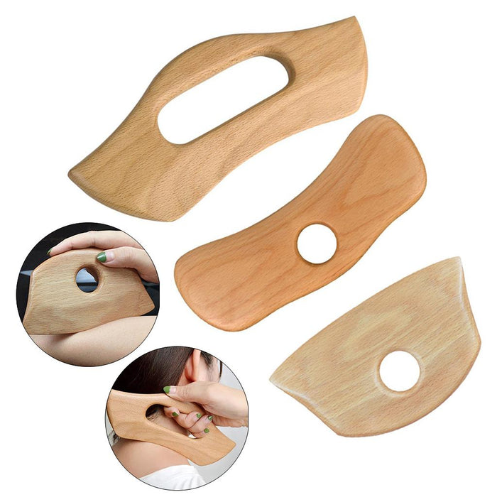 Crofta Wooden Massage Scraping Board Gua sha for Neck Shoulder for Back Legs Arms A