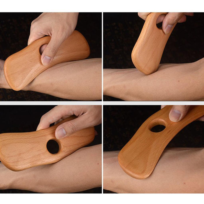 Crofta Wooden Massage Scraping Board Gua sha for Neck Shoulder for Back Legs Arms C