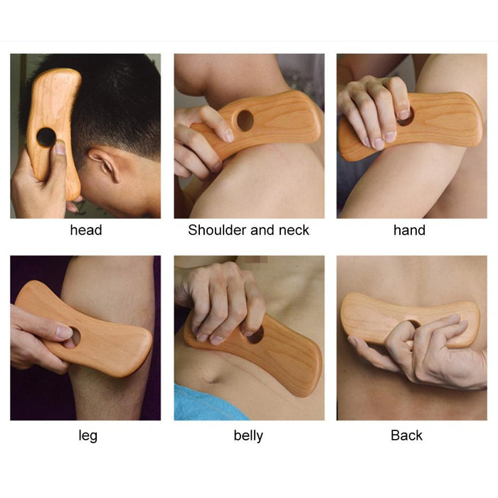 Crofta Wooden Massage Scraping Board Gua sha for Neck Shoulder for Back Legs Arms C