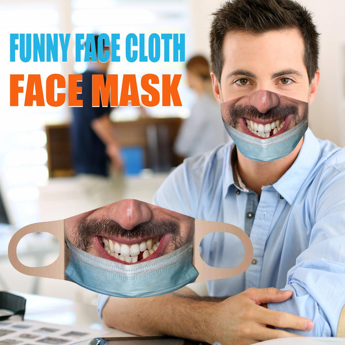 Crofta Creativity 3D Print Funny Bandit Prank Face Mask Masque Mouth Cover Adults C