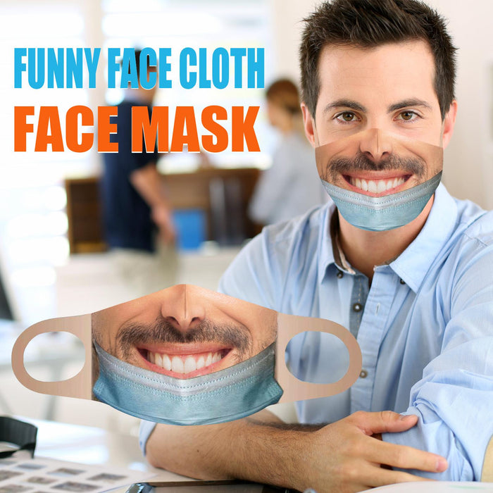 Crofta Creativity 3D Print Funny Bandit Prank Face Mask Masque Mouth Cover Adults E