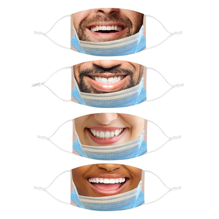 Crofta Creativity 3D Print Funny Bandit Prank Face Mask Masque Mouth Cover A