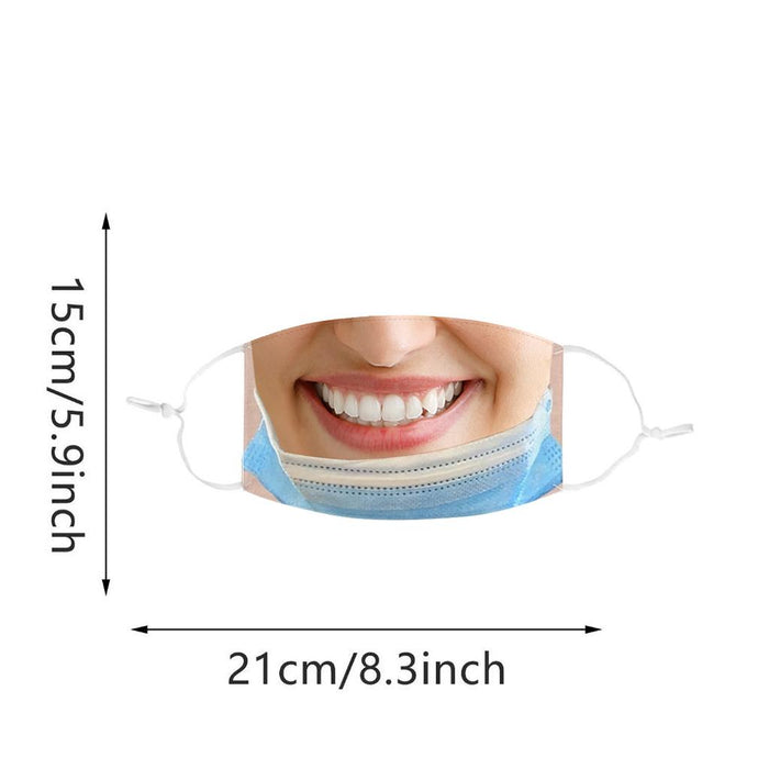 Crofta Creativity 3D Print Funny Bandit Prank Face Mask Masque Mouth Cover C