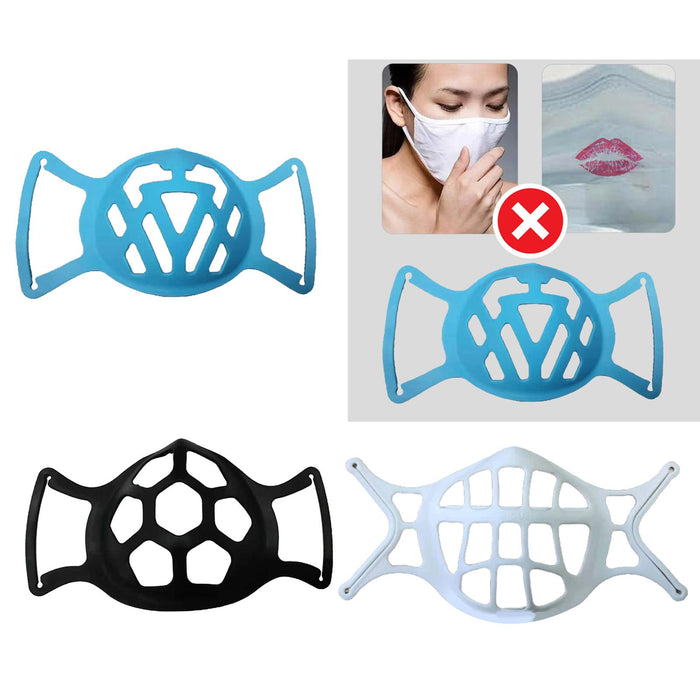 Crofta Adult Silicone Mouth 3D Bracket Support Frame Covers for Face Mask Black