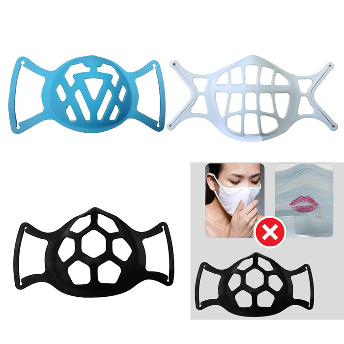 Crofta Adult Silicone Mouth 3D Bracket Support Frame Covers for Face Mask Black