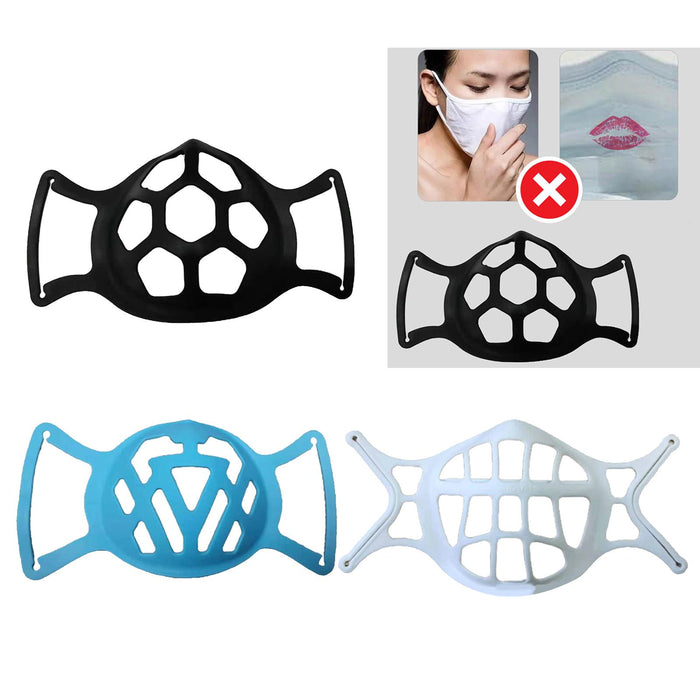 Crofta Adult Silicone Mouth 3D Bracket Support Frame Covers for Face Mask Black