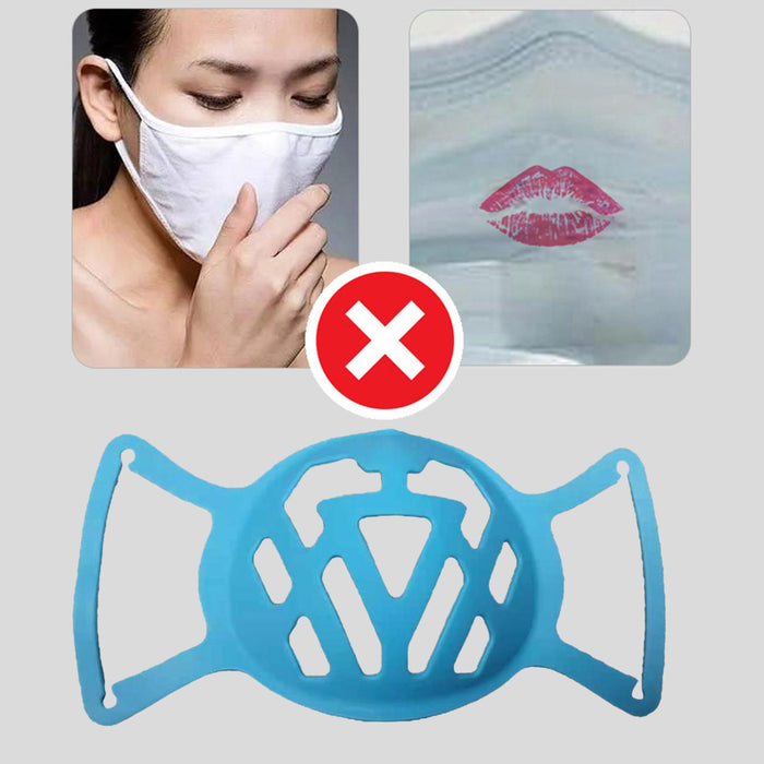 Crofta Adult Silicone Mouth 3D Bracket Support Frame Covers for Face Mask Blue